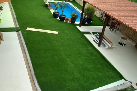 Terraza exterior de microcemento
